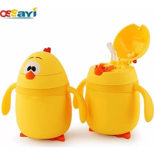 Baby Straw Bottle Stainless Steel Vacuum Flask Thermal Bottle Drink Cups Fok Kids