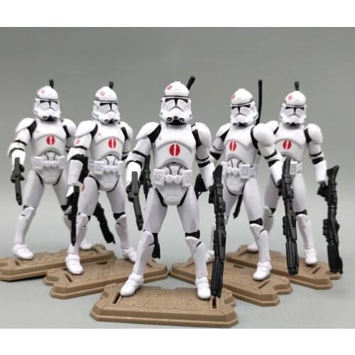 SW Lot of 5 SW Target Exclusive Red Dot Trooper With Stand 3.75" Loose Action Figure