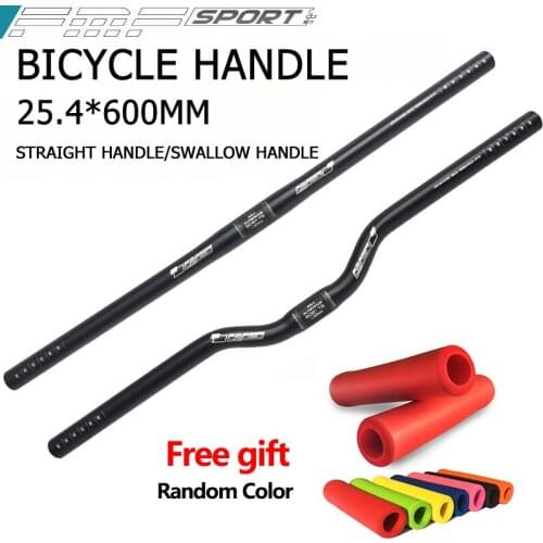 FMFXTR Flat/Swallow Bicycle Handlebar 25.4*600mm Mountain Bike Handlebar Aluminum Alloy Folding Road Cycling Handle Bar Black