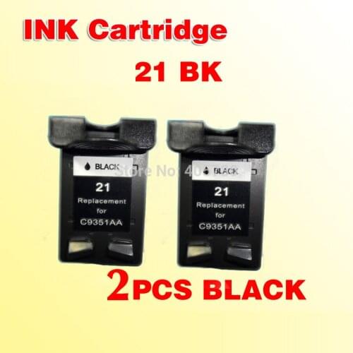 2x black INK cartridge C9351A compatible for21 compatible for 21 21xl Deskjet 3930/ 3940/1250 /4315 /PSC1410