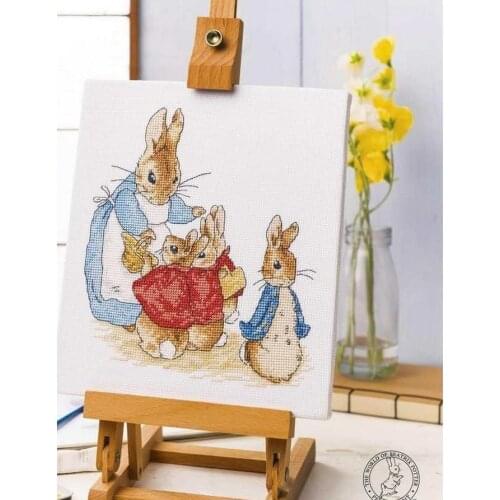 11/14/16/18/28 Gold Collection Cute Counted Cross Stitch Kit Bunny Peter Flopsy Mopsy Cottontail Hare Rabbit and Babies Baby