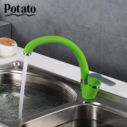 Potato Kitchen Basin Faucet Colorful Spray Painting Single Hole Modern Design One Handle Cold And Hot Water Tap p59237