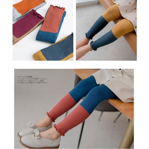 2019 spring Kids Girls Leggings Knitted Children Nine-point Legging Baby Toddler Casual Ankle Luster Pencil Pants New