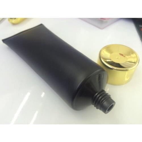 120ml black soft tube with gold LID for mildy wash butter handcream facial cleaner scrub cream mans cosmetic packing