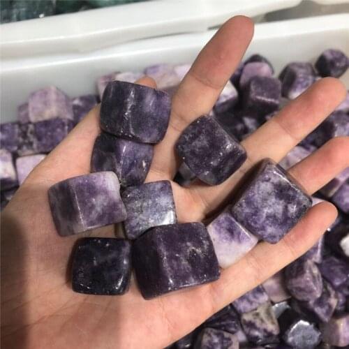 Natural Stone Lilac Lepidolite Crystal Gem Stone Freeform Tumbled Stones Feng Shui Chakra Healing Reiki Stone