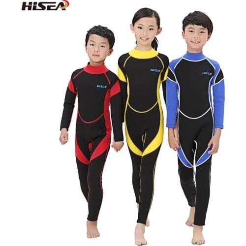 2.5MM Neoprene Wetsuits Kids Swimwears Diving Suits Long Sleeves Boys Girls Surfing Children Rash Guards Snorkel One Pieces