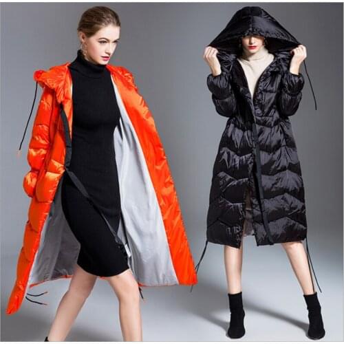 New Winter Women White Duck Down Long Jacket Good quality Female Ultra Light Slim Thin Down Coat Warm Portable Parkas outwears