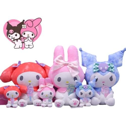 2021 New Cartoon Little Devil Kuromi My Melody Lollipop Kawali Soft Plush Doll Cute Fluffy Keychain Pillow Home Decor Kids Toys