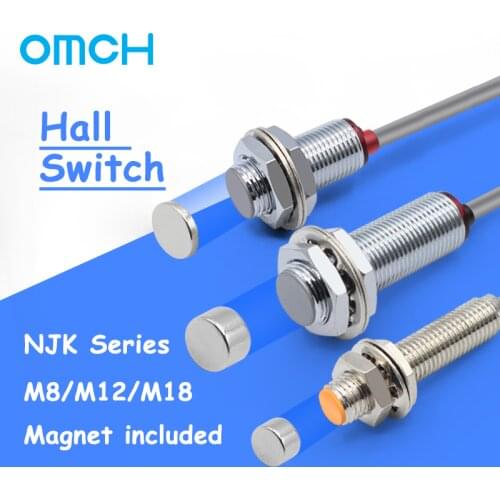 OMCH Hall switch NJK-5002c proximity inductive magnetic sensor M8 / m12m18 normally open / closed 24vnpn