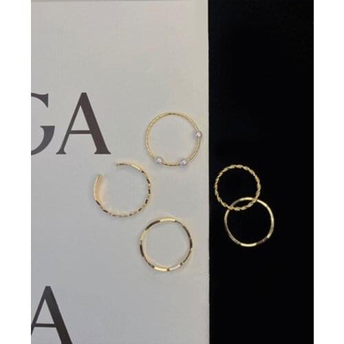 Origin Summer Unique Design Circle Pearl Irregular Ring for Women Exquisite Metal Twisted Ring Party Gifts Jewelry Accessories