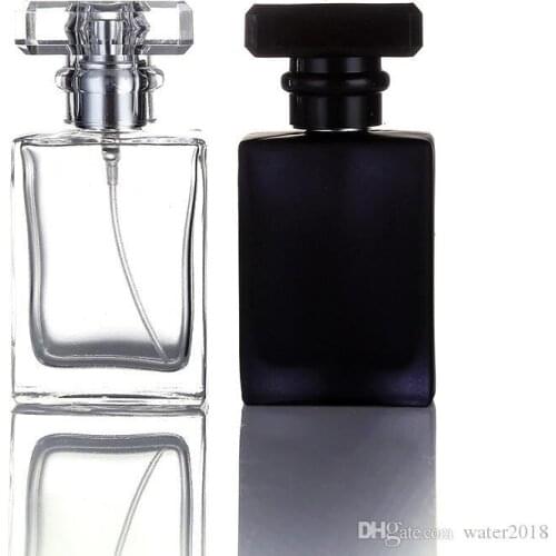 0ML Clear Black Portable Glass Perfume Spray Bottles Empty Cosmetic Containers With Atomizer For Traveler Free DHL