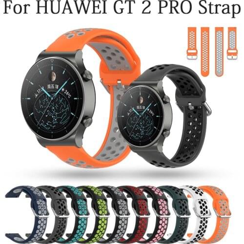 Sport Silicone strap for huawei watch gt 2e/GT2 Pro 46MM Bracelet for galaxy watch 3 45mm S3 Frontier Watchbands Correa ремешок