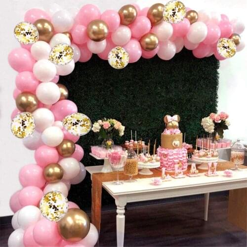 Pink balloon garland latex balloon arch happy birthday party decoration kid adult wedding balloon chain baby shower balloon