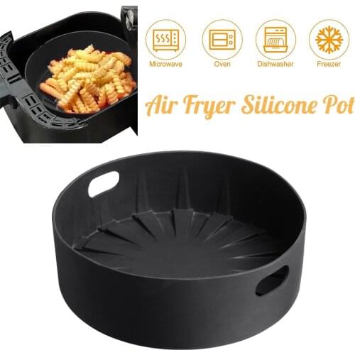 Air Fryer Silicone Pot Multifunctional Air Fryers Oven Accessories Bread Fried Chicken Pizza Basket Baking Tray