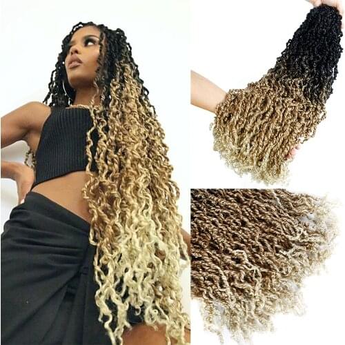 Synthetic Crochet Braids Hair Passion Twist Crochet Hair Pre-Looped Fluffy Ombre Bomb Twist Hair Braids For Black Women