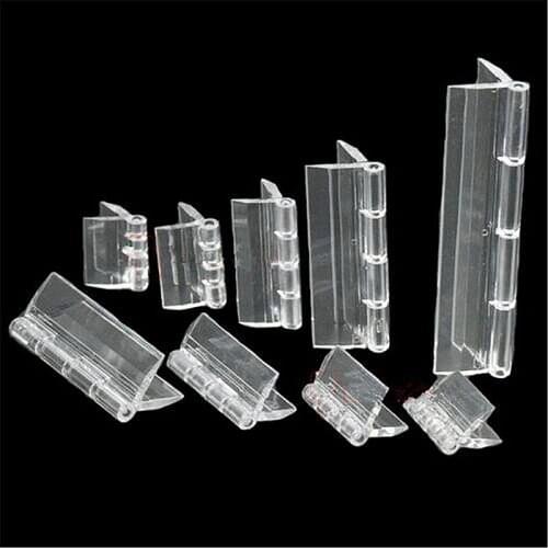 10Pcs/Lot 4 Sizes Durable Clear Acrylic Folding Hinges Transparent Plexiglass Hinges Wholesale