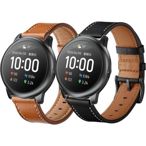 Replacemen Leather Watchband Strap for Xiaomi Haylou Solar LS05 Band Sport Smart Bracelet Wristband for Haylou Solar LS05 Correa