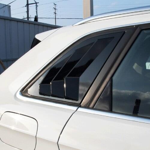 Car Styling 2PCS ABS Glossy Black Rear Window Louvers Shutters Blinds Cover Trim for Audi A3 8V 2014-2019 Accessories