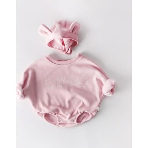 Warm newborn baby girls clothes thick plus velvet infant bat sleeve romper for boy bodysuit toddler onesie children outfits Xmas