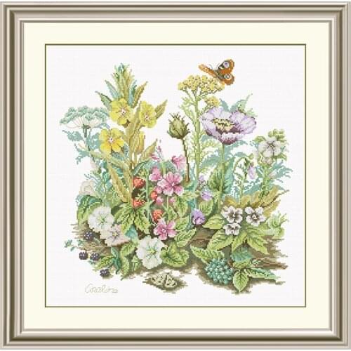 Precision Printing Fishxx Cross Stitch Kit B1557 Plant Flowers Home Hand Embroidery Decoration Painting