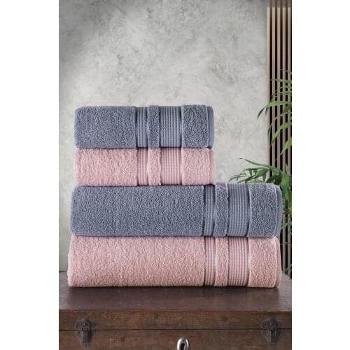 Bath hand face bath towel high quality super water-absorbing thick beach and daily use soft 100% cotton 4 pcs
