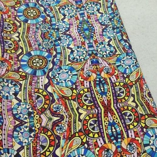 Viaphil 100% Cotton Fabric Brand New Colorful Circle Wave African Geometry Printed Sewing Cloth Dress Clothing Textile Tissue