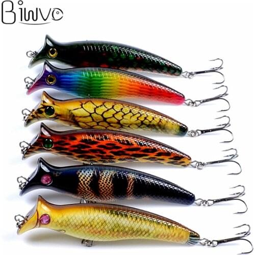 Biwvo Popper 12cm 20g Wobbler For Trolling Fishing Lure Metal Winter Sea Hard Fishing Goods For Fishing Ice Whopper Plopper