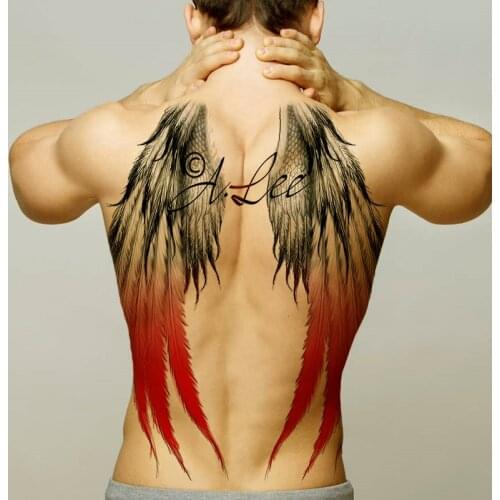 Men temporary tattoo stickers body art waterproof wings tattoo large vintage sexy full back tatoo boys tribal fashion decal