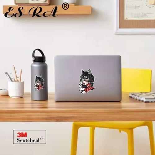 Japanese Girl Wolf Die Cut Laptop Decals Vinyl Pegatinas Car Stickers Matt Waterproof Window Bottle Skateboard Journal Decorate