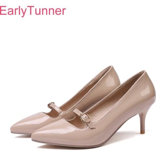 Brand New Glamour Apricot Red Women Wedding Pumps Sexy Lady Dress Shoes High Heels EM912 Plus Big Small Size 30 11 48 43