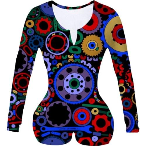 Women Custom Made Gaming Time Fixture Sublimation Print Summer Long Sleeves Onesie