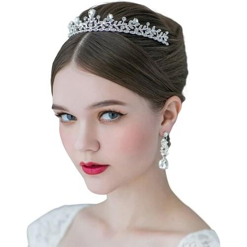 ZMHP332 Crystal Wedding Tiara for Bride Princess Tiara Headband Pageant Crown Bridal Jewelry Hair Accessories for Women Wedding