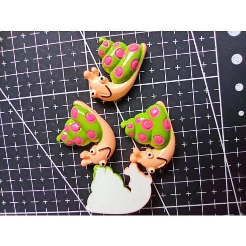 1pcs/lot resin flat back kawaii dot snail 22mm Cabochons Hair Bow Center Card Frame Making Craft DIY