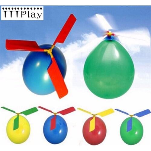 10pcs/lot Traditional Classic Aircraft Helicopter Balloon Outdoor Playing Inflatable Flying Toys Balloon Birthday Party Supplies