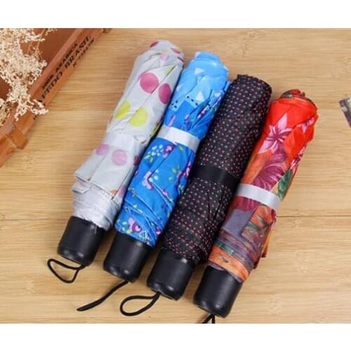 100pcs Portable folding umbrella couple flower color short handle umbrella wholesale factory gift multiple colors