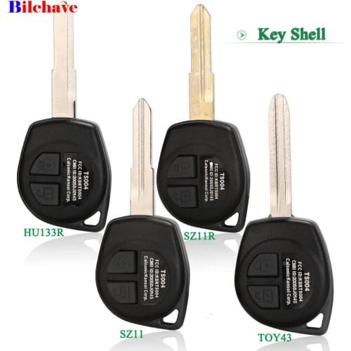 Bilchave 2 Buttons Remote Car key Case + Button Pad For Suzuki Grand Vitara Igins Alto SX4 Agila With TOY43 HU133R SZ11R Blade