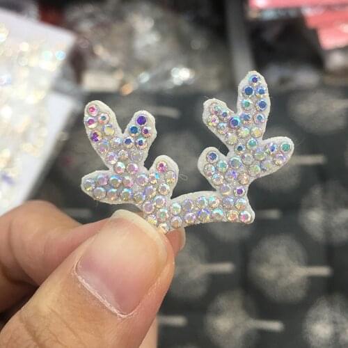 30Pcs/Lot 3.5*2.4CM Felt BackSide Christmas Antlers Patches Appliques For DIY Hair Clip Accessories And Bag Shoe Decoration