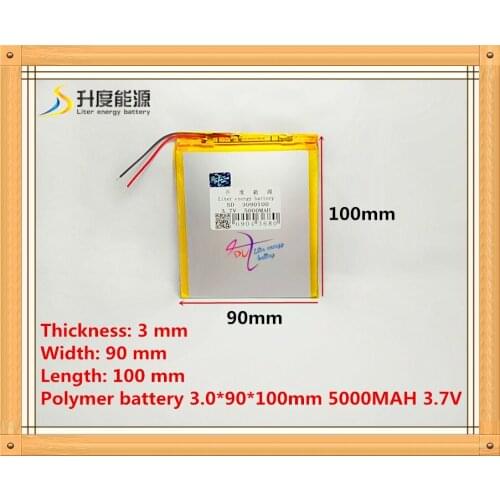 The tablet battery 3.7V 5000mAH 3090100 Polymer lithium ion / Li-ion battery for tablet pc