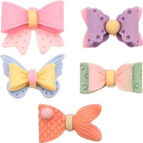 400PCS Butterfly Resin Hair Accessories for Girls Headwrap for Making Embellishments DIY Hair Bows Barrette Accessory