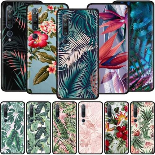 Case For Xiaomi Mi Poco X3 NFC M3 9T Note 10 Lite 5G 9 Pro 10T CC9 CC9E A2 Back Phone Cover Soft Shell Capa Tropical Green Plant