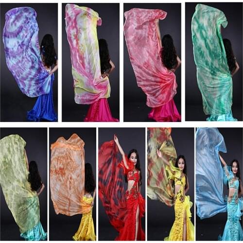 NEW Kids/Children Tie-dyed imitation Silk Veils For Belly Dancing Colorful nice Kids Shawl hand-Scarf Veil 9 colors