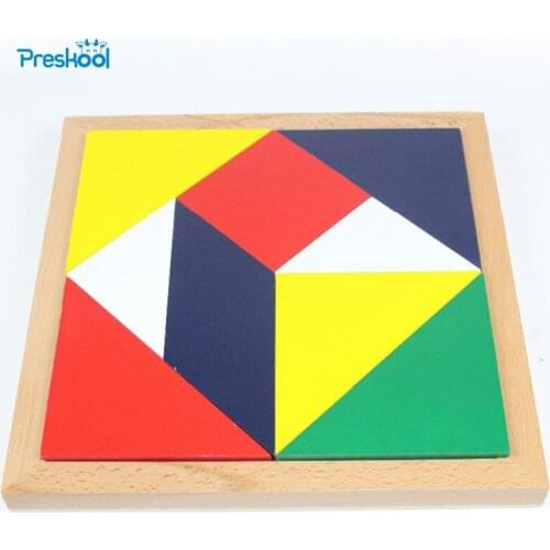 Baby Toy Montessori Square Shape Sorting Puzzles Wood Board Fraction Sorter Preschool Early Kids Toys Brinquedos Juguetes