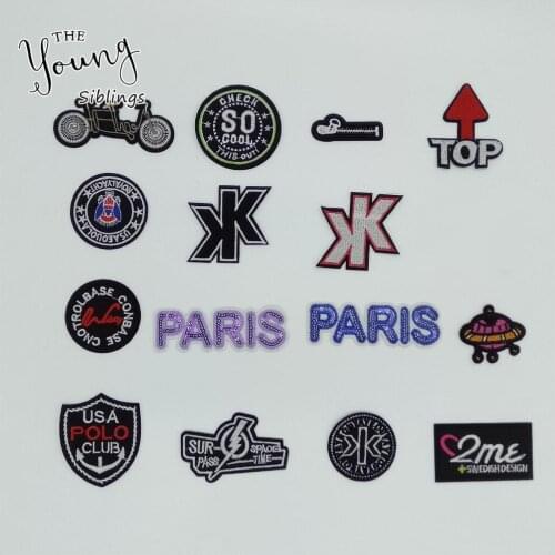 Kids DIY Badge Sewing Embroidery Clothes Pants Hot Melt Adhesive Patches Decorative Iron on Patch Clothing Accessory C6707-C6724