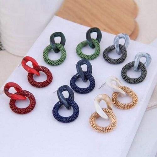 Women Fashion Earrings Exaggerated Acrylic Earrings Chain Earrings Mesh Earrings Drop Dangle Earrings Party Statement Jewelry