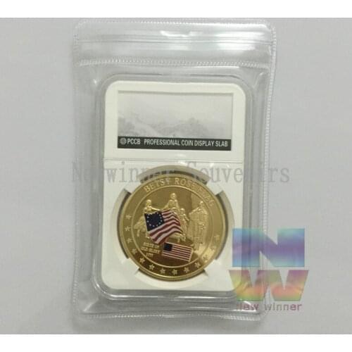 1777 United States History Collection Commemorative Betsy Ross Flag Silver Coin Emorial Meeting souvenir coins in PCCB BOX