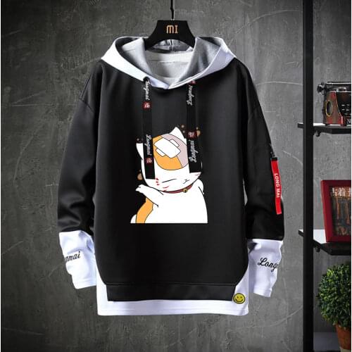 Anime Natsume Yuujinchou Hooded Costume Teenagers Hoodie Unisex Casual Fake Two-Piece Sweatshirt jacket coat