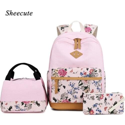 Lightweight Canvas Backpack High Capacity Laptop Backpack Children School Bags for Girls and Boys Backpack Travel Daypacks 3pcs