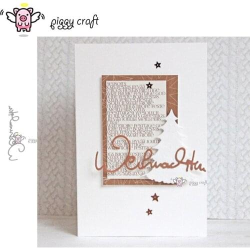 Piggy Craft metal cutting dies cut die mold German Christmas letters Scrapbook paper craft knife mould blade punch stencils dies