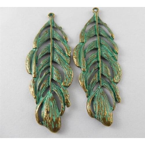 10Pieces)Man Bohemia Tree Leaf Charms Necklace Pendant Hair Accessories Key Chain Hanger Jewelry Findings Bracelet Crafts 52017