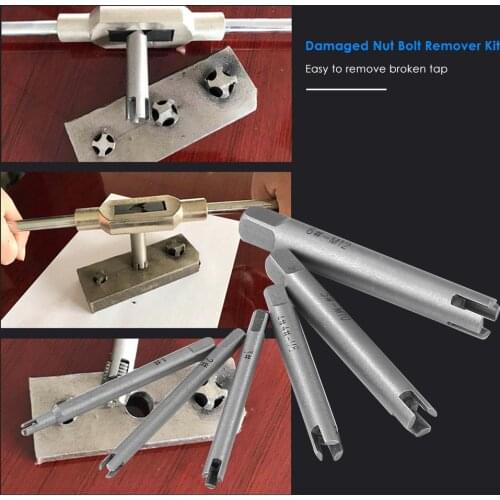 6pcs/set Remove Stripped Damaged Screw Tap Extractor Drill Bits Set Home Accessories Tools Alloy Steel Broken Head Taps